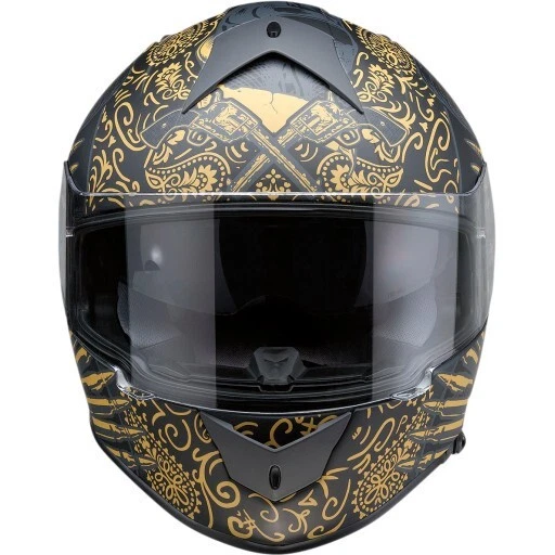 Z1R Warrant Full Face Motorcycle Helmet DOT & ECE - Sombrero Black/Gold - Image 4 of 4