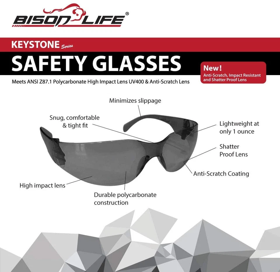 Gafas de seguridad Keystone Color Lens Black Temple (paquete de 12) Foto 2 de 4