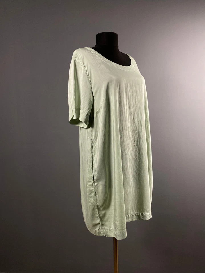 Raro Vestido Túnica Grizas Para Mujer Verde Claro Menta Bambú Seda Talla L Foto 2 de 4