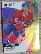 2023-24 UD Upper Deck Allure Owen Beck Rookie Confetti Parallel 148 Canadiens