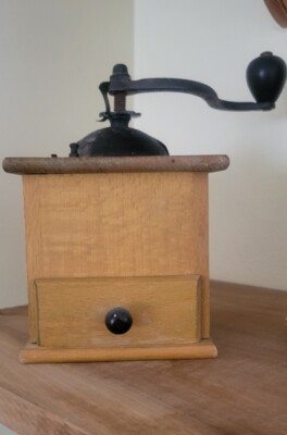 Vintage West Germany Hand Crank Wood Coffee Grinder | eBay