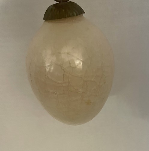 Juego de 4 adornos navideños estilo bola grueso vidrio agrietado crema, blanquecino - Imagen 2 de 7