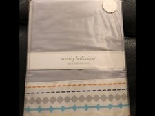 New Wendy Bellissimo "Sawyer" Crib Skirt Grey/Orange/Baby Blue