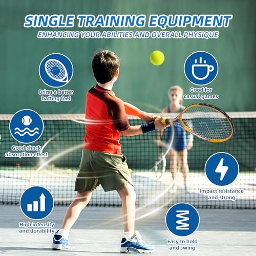 "Kinder Tennisschläger 2er-Pack mit Tennistrainer Rebound Bälle, Größe 19"" & 21" - Bild 4 von 7