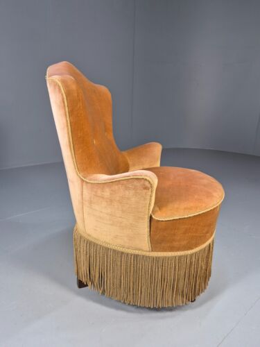 Vintage Danish Lounge Chair Gold Velour 1930s Boudoir Suite EB9136 VCLO - Picture 12 of 21