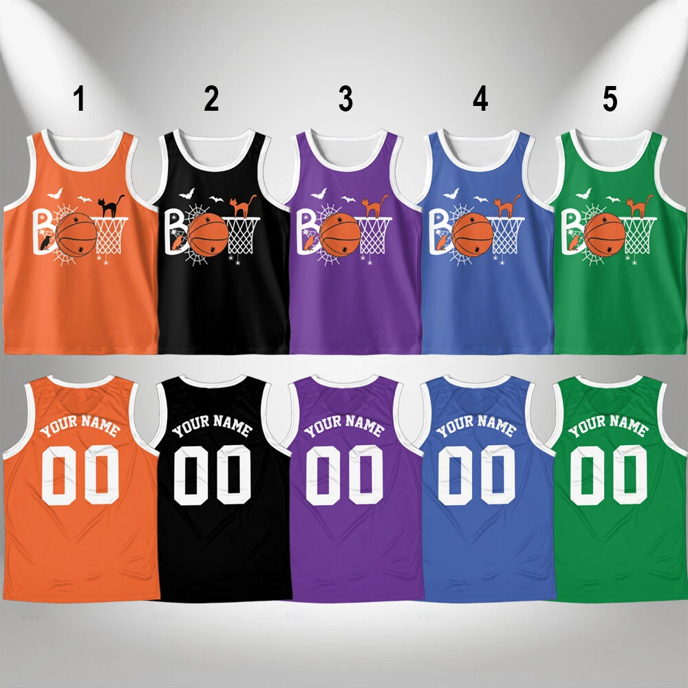 Personalized Halloween Basketball Jersey For Kid Spooky Jersey Tank Top Birthday