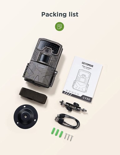 Trail Camera, 20MP 1080P Hunting Camera with Low Glow IR LED Night Vision Motion - Picture 8 of 8