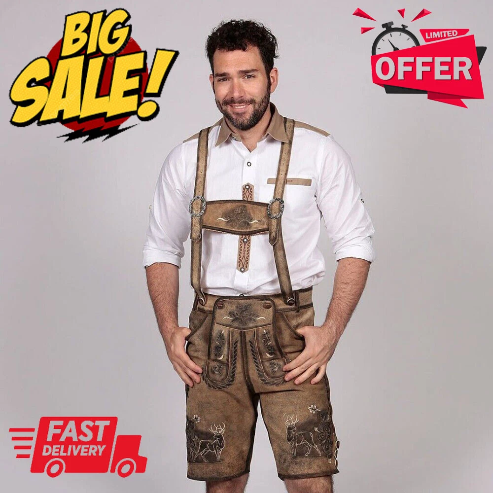 Trachten Lederhosen Vintage Bavarian Oktoberfest Wild Brown Lederhosens German