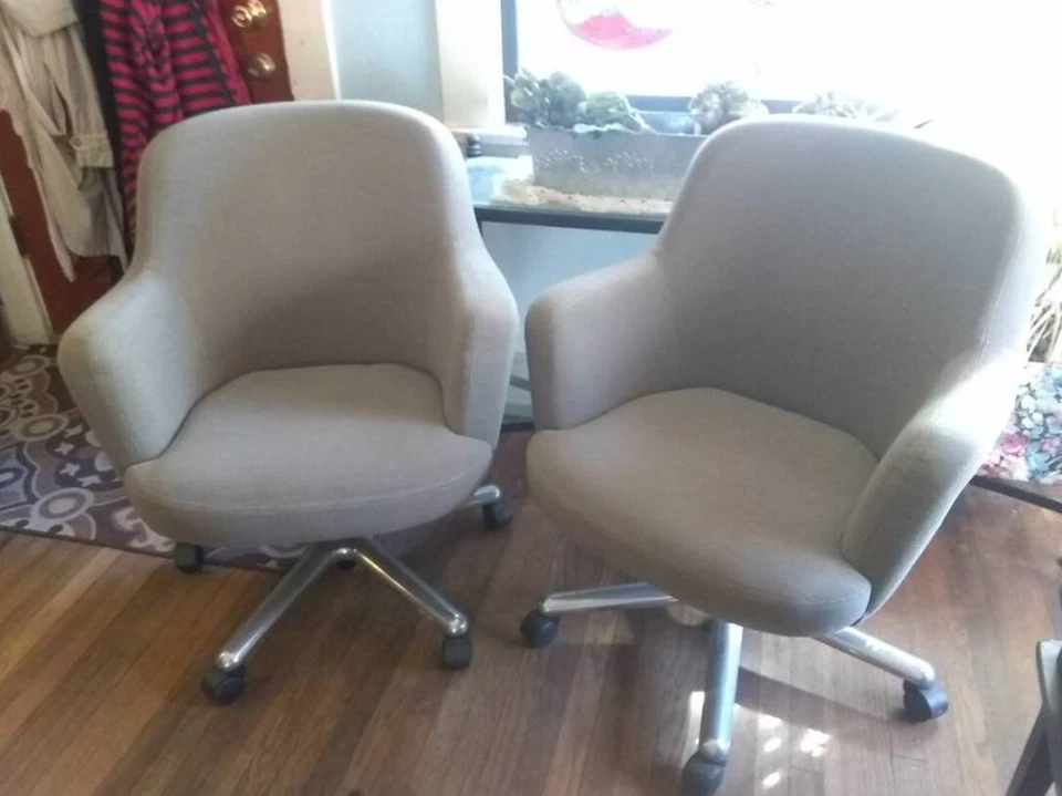 Sillas giratorias Jack Cartwright (2) Mohair * DISEÑADOR DE Hollywood * Mediados de siglo Foto 2 de 4