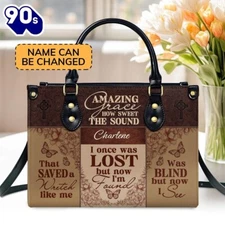 Personalized Inspirational Scripture Leather Handbag, Christian God Leather Bag