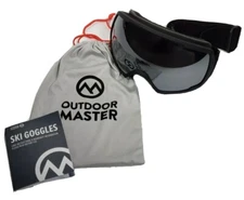 Outdoor Master Black Ski Snowboard Goggles Adjustable Headband