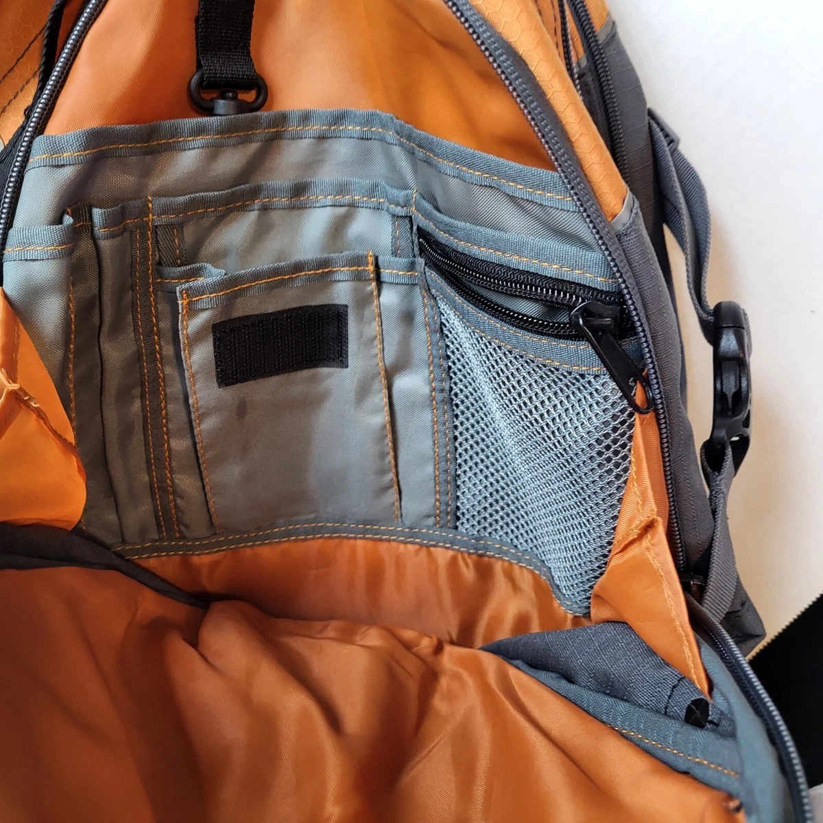 High Sierra Backpack Orange Gray Black Book Bag Suspension Strap
