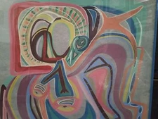DAPHNE RUFF SIGNED PAINTING ABSTRACT 1983