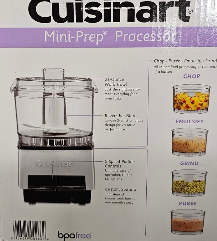 Cuisinart Mini Prep Stainless Steel Black Food Processor, 21 Oz