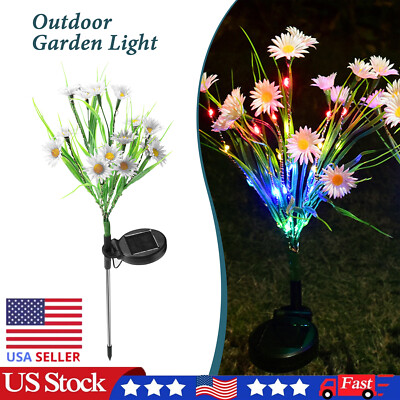 Solar Garden Lights LED Flower Stake Lamp Outdoor Yard Waterproof Landscape Lamp