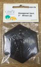 Pair of Hexagonal Vents Caravan, Motorhome, Camper 3"/80mm Brown