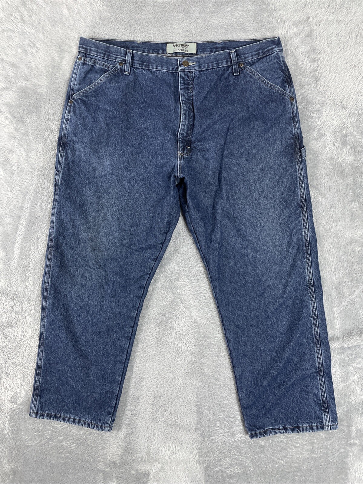 Wrangler Authentics Jeans Men's 41x29.5 (Actual) Blue Carpenter Fleece Lined