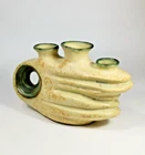 Space Age Art Pottery Ceramic Sculpture Vase with Holes Nikos Dazelidis 1960s