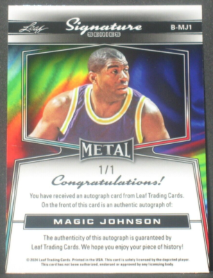 Magic Johnson 2024 Leaf Metal Signature Series Autograph (1/1) 1