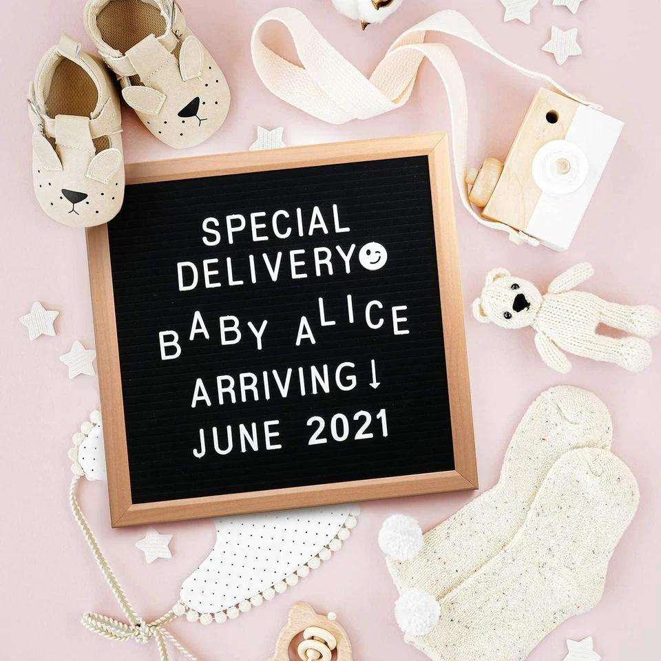 Multicolor Felt Letter Board with Letters & Numbers, 10x10" Wooden felt board - Image 4 of 4