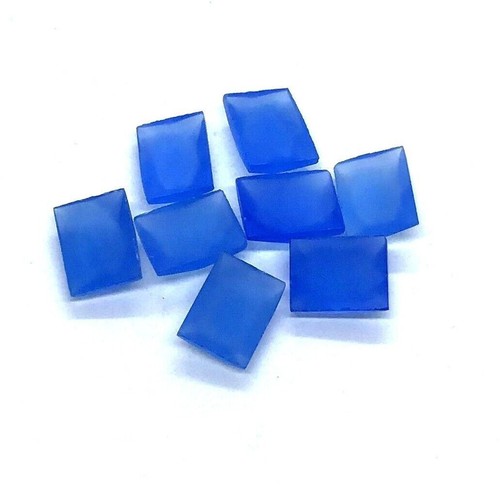 Piedra preciosa suelta corte rosa rectángulo calcedonia azul natural AAA para hacer joyas - Imagen 5 de 12