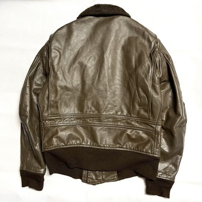 VINTAGE BRILL BROS USN LEATHER FLIGHT JACKET G-1 TYPE 70s USA MADE 