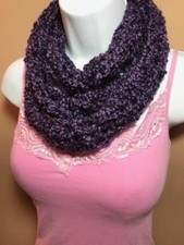 All Season Scarf Infinity Circle 3X66 Deep Purple Plum Lightweight Gorgeous 