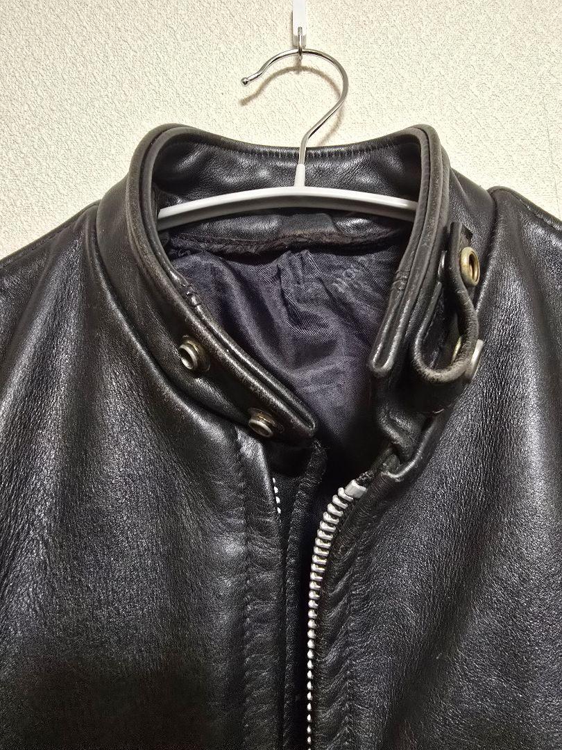 廃盤/46サイズ✨【米国製】schott カーコート 胡桃ボタン ブラック 黒 641BLKFRONTDSC_03551.jpg