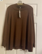 NWT $248 Eileen Fisher Auburn Merino Wool Turtle Neck Sweater 1X 2X 3X