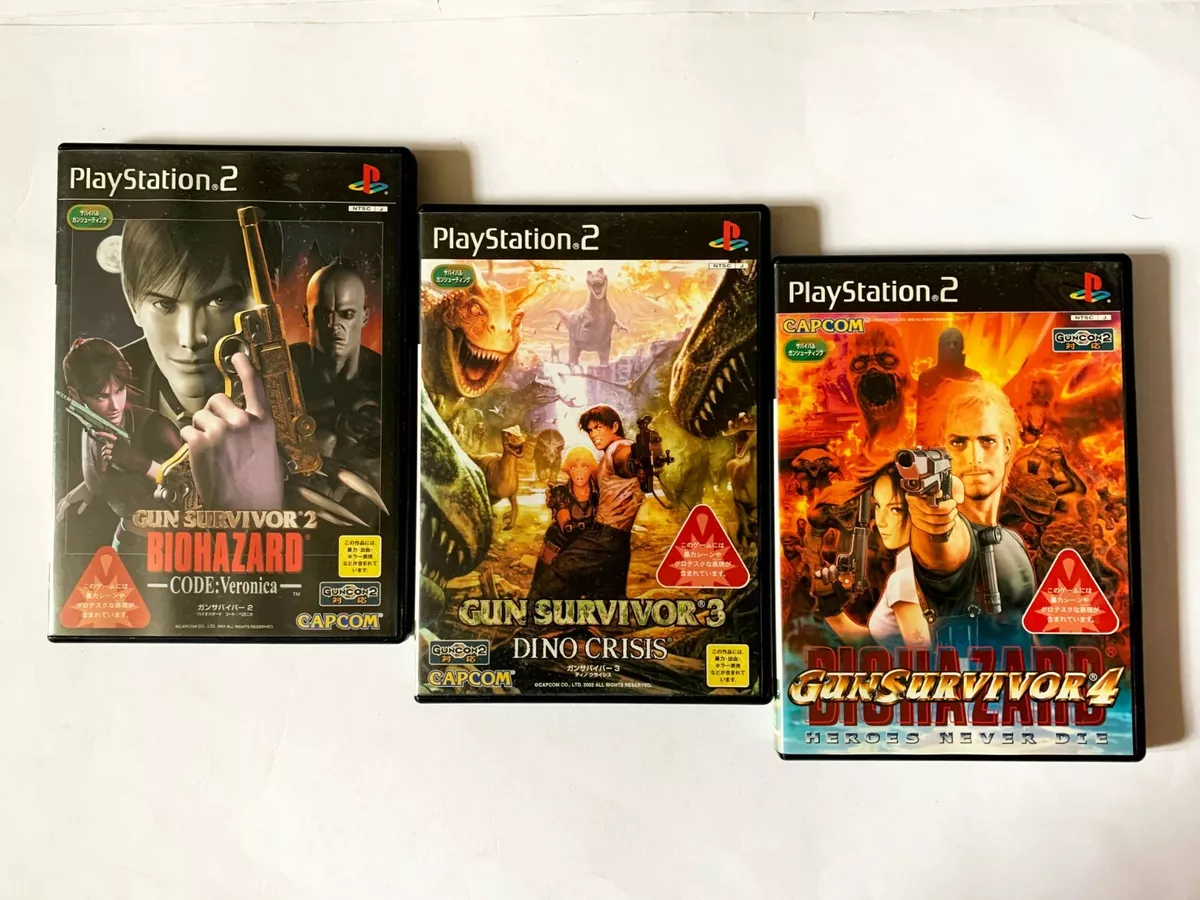 PS2 Gun Survivor 2 3 4 Set Lot Biohazard Dino Crisis Resident Evil GAME  JAPAN JP