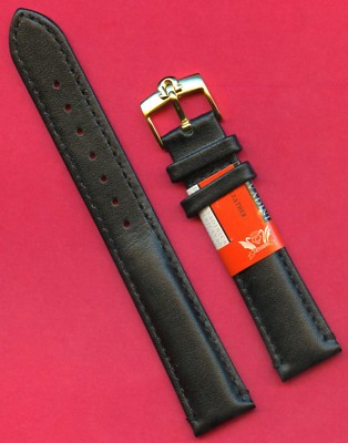 Original Schwarz Kalb Leder Cervin Band 17mm 18mm 19mm 20mm & Omega