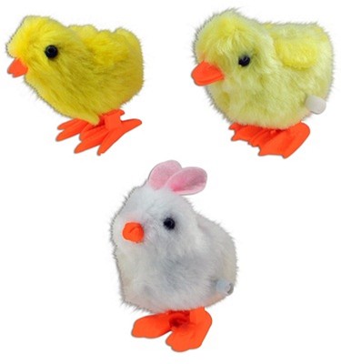 WIND UP FUZZY BUNNY OR CHICK - One Item w/Random Color and Design
