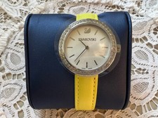 Swarovski Women's Citra Light Green Leather Swiss Quartz Watch New battery 