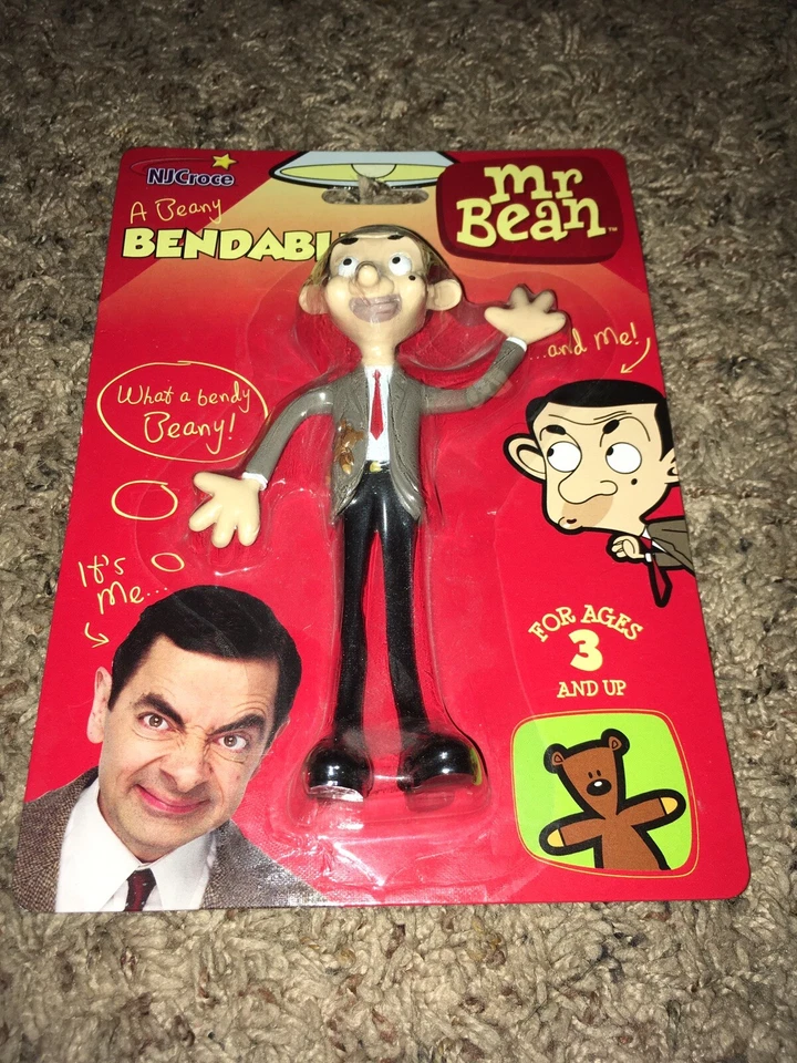 Figura de acción Bendy de colección 1990 Mr Bean nueva sellada 5 1/2" juguete Rowan Atkinson + VHS Foto 2 de 4