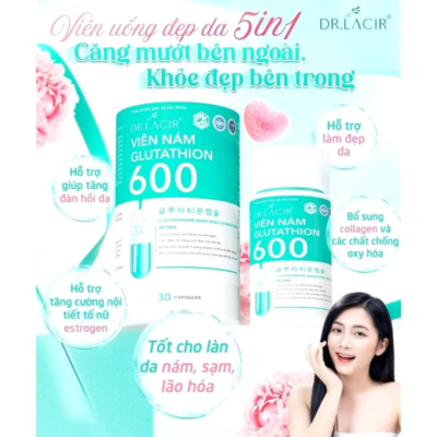 DR LACIR GLUTATHIONE 600 Skin Whitening 30's Preventing Melasma Free  Shipping