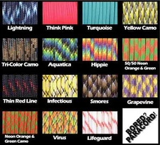 550 Paracord Rope 7 strand Parachute Cord - OVER 100 COLORS!  In 10 25 50 100 ft