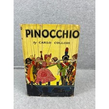 Pinocchio Hardcover by Carlo Collodi Dust Jacket Grosset & Dunlap 1960s