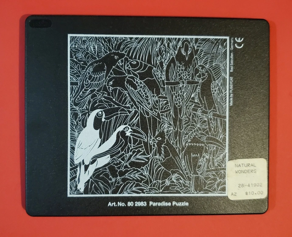 Pussycat Slide Puzzle PARADISE Parrots Art No 80 2938 Germany RARE 49 tiles - Image 2 of 2