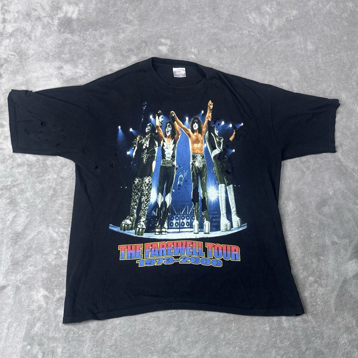 Vintage Kiss Shirt Single Stitch Farewell Tour 2000 XL Thrashed