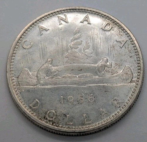 1966 80% Silver Canadian Canada Silver Dollar AU