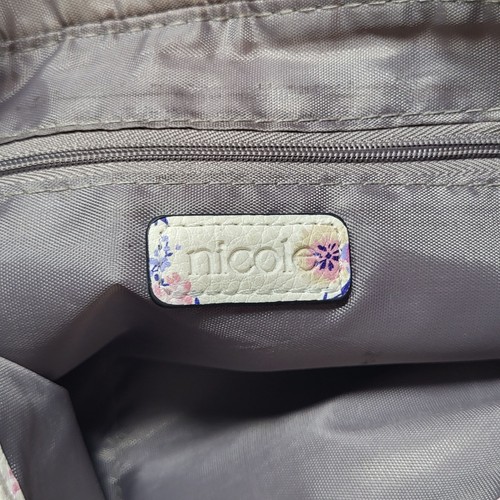 Nicole by Nicole Miller Sommer Blumenmuster Kunstleder Handtasche Umhängetasche - Bild 15 von 22