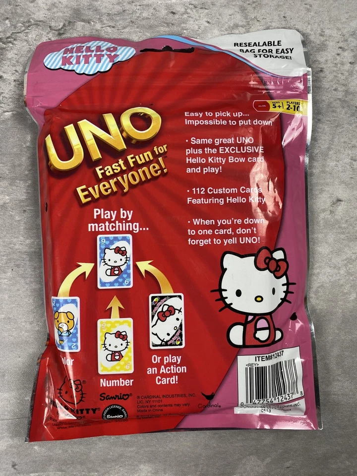 2012 Hello Kitty Uno Card Game Mattel Cardinal Sanrio Factory Sealed NOS - Image 3 of 4