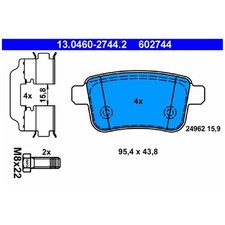 Satz Bremsbeläge Bremsklötze hinten für Renault Kangoo BE KW0/1 FC0/1 | 24443