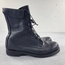 Addison Men’s Black Leather Combat Boots 11D Vibram Sole Biltrite Heel Military