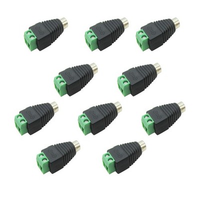 10X New Speaker Wire Cable To Audio Female RCA Connector Adapter Jack Plug v