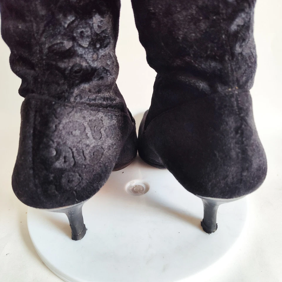 Donald J Pilner острый носок Luca эластичной черный бархат гепард печать ботинки 7,5 винтажный - Изображение 4 из 4