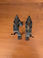 (2) Antique Swing Arm Curtain Rod Brackets Vintage Metal Hardware. (LOTA)