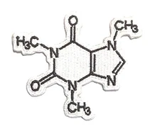 Coffee Molecule Embroidered Patch Iron On Sew On Science Gift