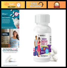 Bariatric Calcium Citrate 600mg with Vitamin D3 Tablets - Easy Swallow, 30-Day S
