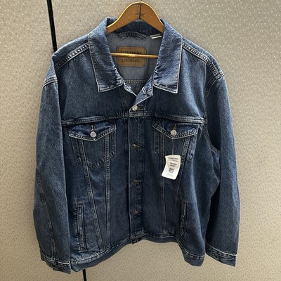 LEVI STRAUSS SIGNATURE GOLD MEN'S Size 2XL JEAN JACKET BLUE DENIM TRUCKER Cotton